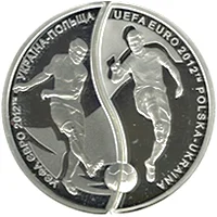 УЄФА. Євро 2012. Україна-Польща (набір з двох монет, які складаються в коло діаметром 50 мм)